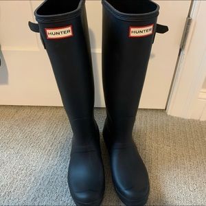 Tall Matte Black Hunter Boots